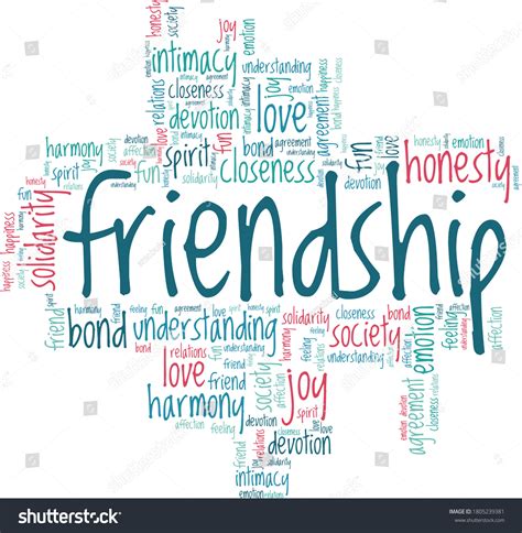 Friendship Vector Illustration Word Cloud Isolated Stock Vector