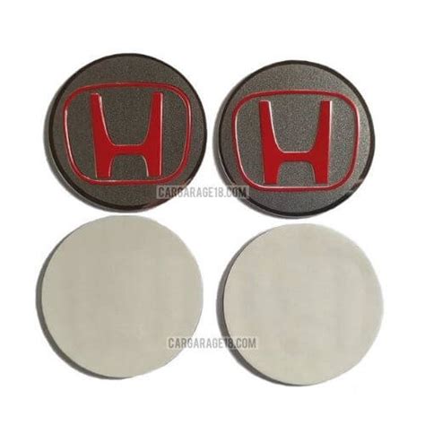 SIZE 55mm RED SILVER WHEEL CENTER EMBLEM FOR HONDA