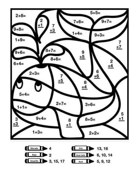 Fichas Para Practicar Sumas Y Colorear Math Pictures Math