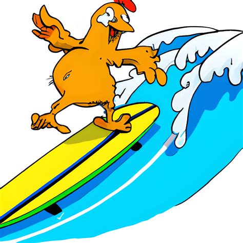 Chicken Surfing A Wave · Creative Fabrica