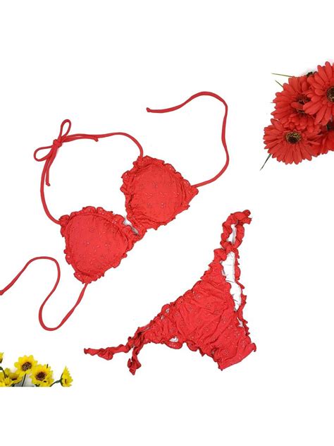 Bikini Triangolo Sangallo Rosso