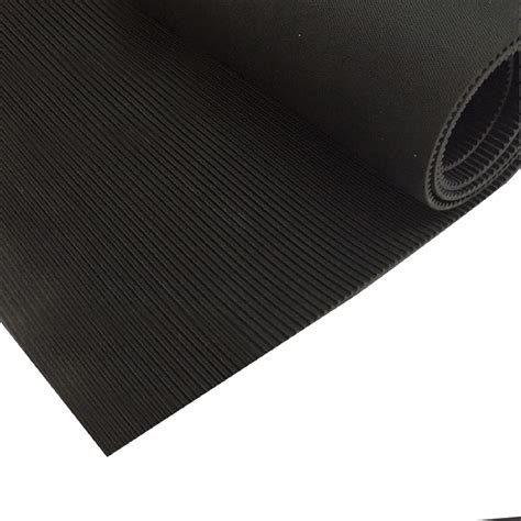 Black Fine Ribbed Rubber Garage Flooring Matting Garage Flooring