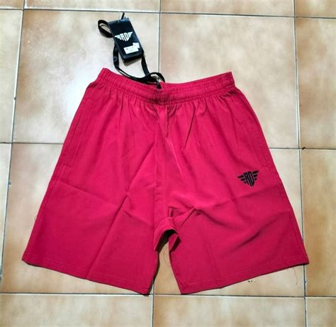 Plain Solid Red Men Cotton Shorts Regular Fit Size Xl At Rs