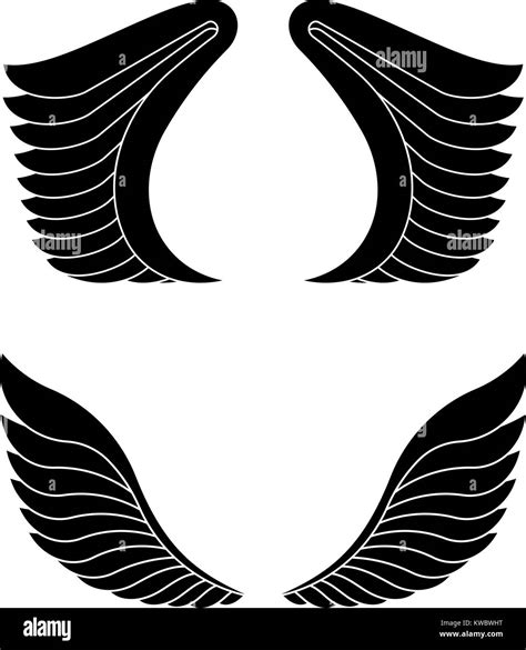 Two Pairs Of Black Vector Wings Stock Vector Image And Art Alamy