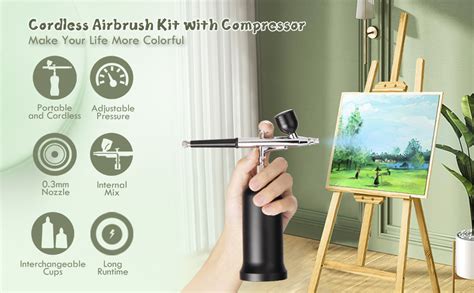 KIBEE Updated Cordless Airbrush Kit With Compressor USB C Rechargeable