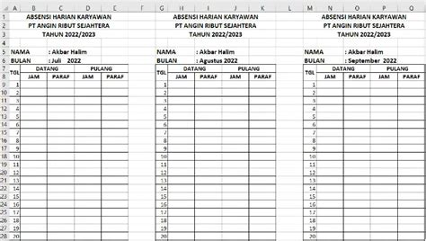 Detail Absen Contoh Absensi Karyawan Harian Manual Koleksi Nomer