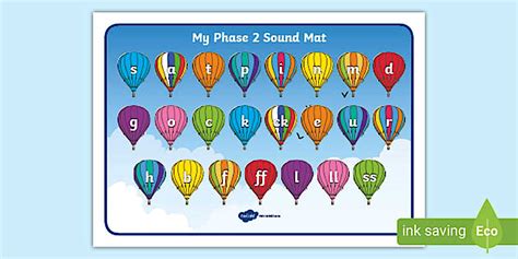 Precursive Phase Sound Mat On Hot Air Balloons Twinkl