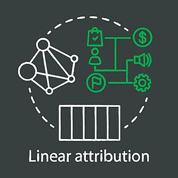 Marketing Attribution Model Vector Template With Linear Icons Vector