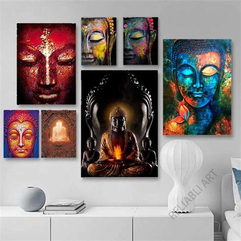 Buddha Face Canvas Posters Wall Decor Religious Wall Art Prints Canvas