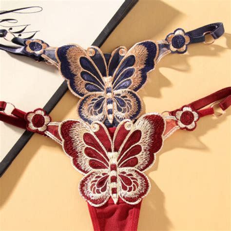 Sexy Women Lingerie Butterfly Embroidery Thongs Underwear Panties G String Thong EBay