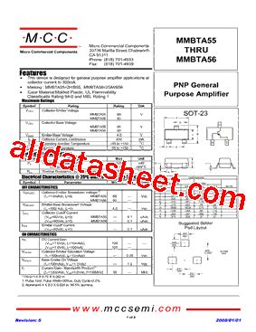 MMBTA56 TP Datasheet PDF Micro Commercial Components