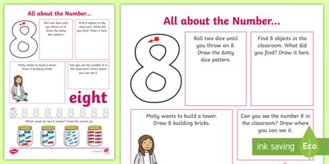 All About The Number 8 Worksheet Teacher Made