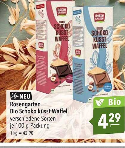 Rosengarten Bio Schoko Küsst Waffel Angebot bei CITTI Markt 1Prospekte de