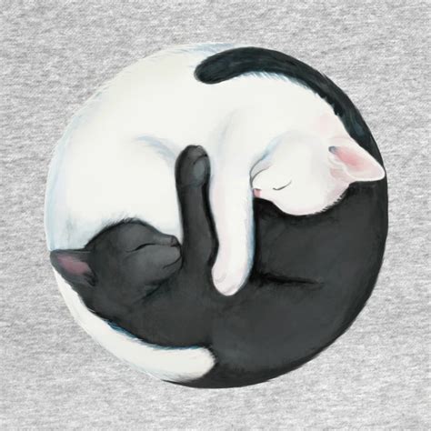 Yin Yang Balancing Cats By Stylecomfy Cat Tattoo Cat Art Yin Yang Art