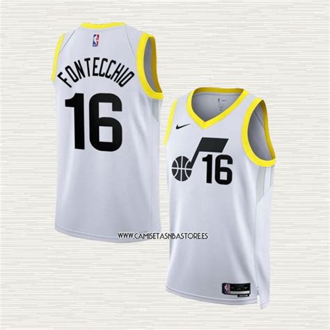 Simone Fontecchio NO 16 Camiseta Utah Jazz Association 2022 23 Blanco