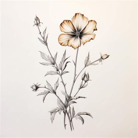 Premium AI Image | Brown Flower Drawing Concept Illustration By Jill Jul