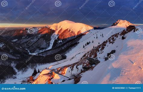 Panoramic Mountain Winter Landscape, Slovakia Stock Image - Image of ...