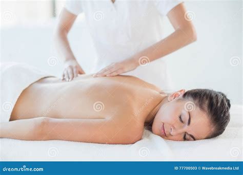 Relaxed Naked Woman Receiving Massage Stock Image Image Of Health Eyes 77700503