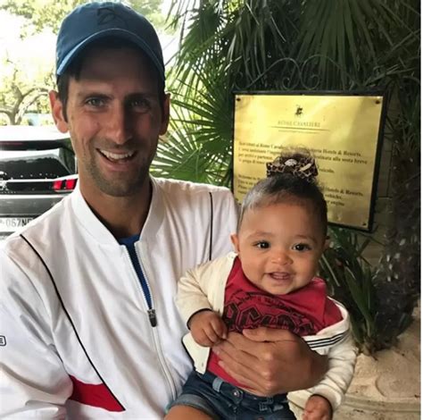 Novak Djokovic, Caroline Wozniacki meet Serena Williams's daughter