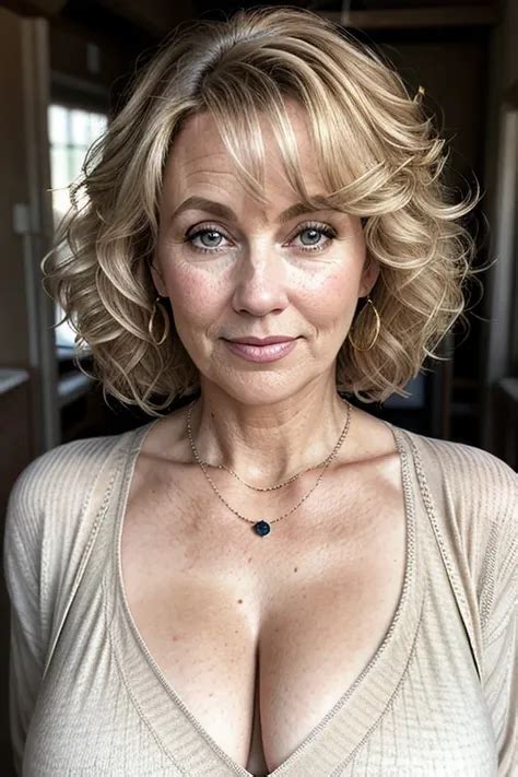 40yo Busty Blonde Woman With Bob Hair SeaArt Al Free Al Art Generator