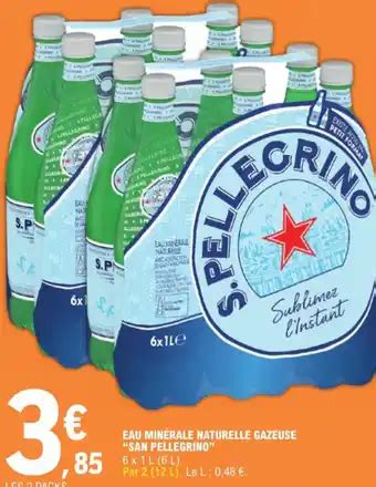 Promo Eau Min Rale Naturelle Gazeuse San Pellegrino Chez E Leclerc