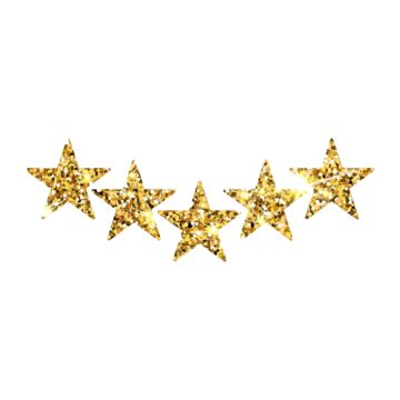 Five Gold Stars Customer Product Rating Review Movie App Gold Vector