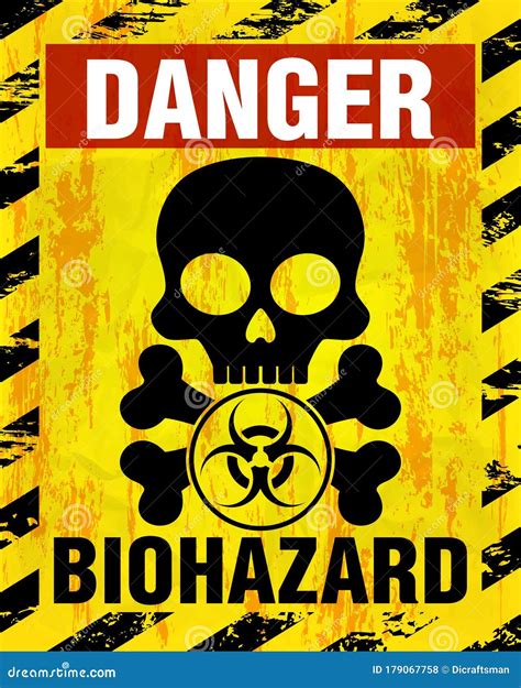 Danger Biohazard Warning Label Sign Gas Mask Icon Infected Specimen