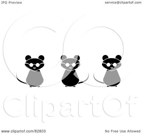 Royalty-Free (RF) Clipart Illustration of Three Black And White Blind ...