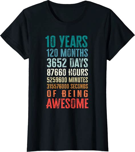 Fun 10 Years 120 Months Of Being Awesome 10th Birthday Ts Short