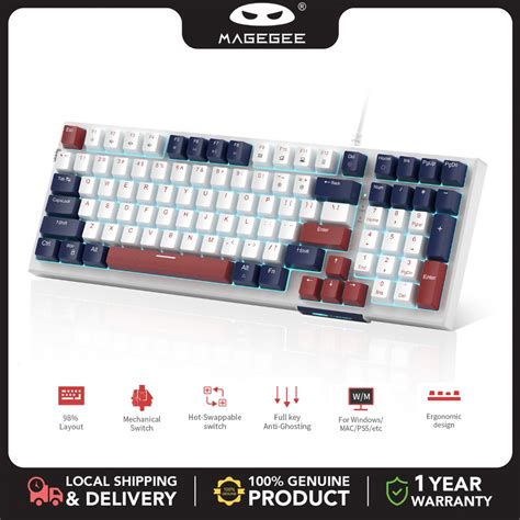 Jual Magegee Mechanical Gaming Keyboard Sky Hot Swappable Wired Keys Backlit Ultra