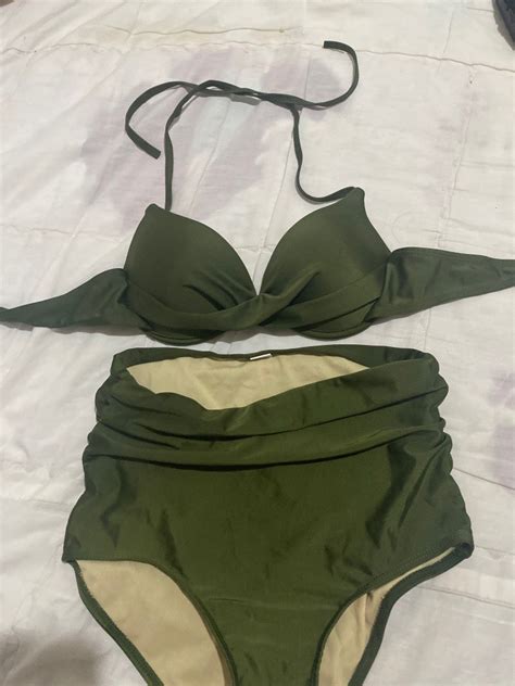 Green Conservative High Waisted Bikini On Carousell