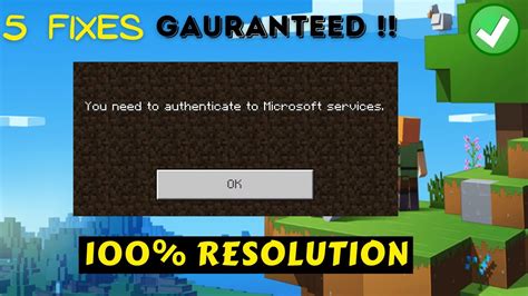 Minecraft You Need To Authenticate To Microsoft Services Error Fix