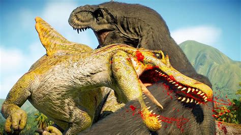 🔴battle Royale All Dinosaurs Fight Isla Nublar Jurassic World Evolution 2 Youtube