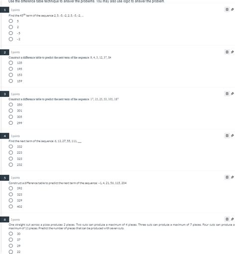 Solved Use the difference table technique to answer the | Chegg.com 