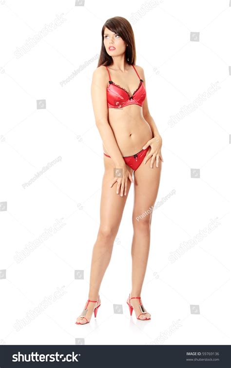 Sexy Lady Lingerie Isolated On White Foto Stok 59769136 Shutterstock