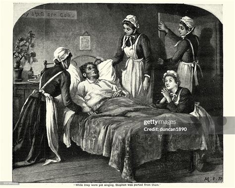 Victorian Nurses Caring For A Dying Man High Res Vector Graphic Getty