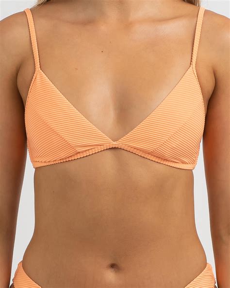 Shop Billabong Tanlines Charlie Trilette Bikini Top In Tangerine Fast Shipping Easy Returns