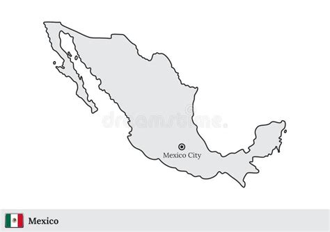 Mexico Vector Map With The Capital City Of Mexico City Stock Vector Illustration Of Digital