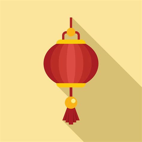 Festival chinese lantern icon, flat style 14520108 Vector Art at Vecteezy