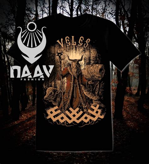 Veles Slavic God Mens T Shirt Colored Black Pagan Horned Etsy Uk