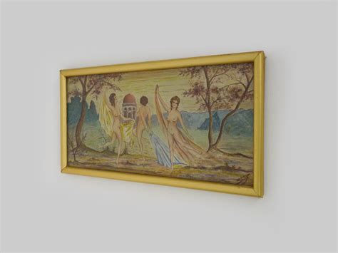 Mixed Technical Drawing Naked Dancing Women Women In The Etsy