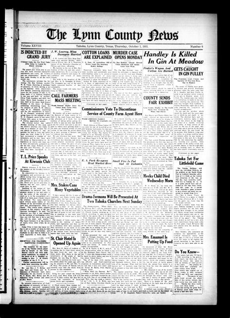 The Lynn County News (Tahoka, Tex.), Vol. 28, No. 6, Ed. 1 Thursday