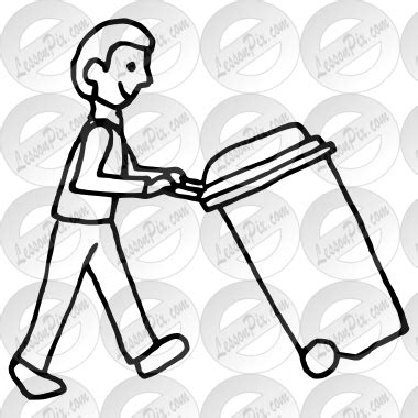 Sanitation Worker Outline for Classroom / Therapy Use - Great Sanitation Worker Clipart