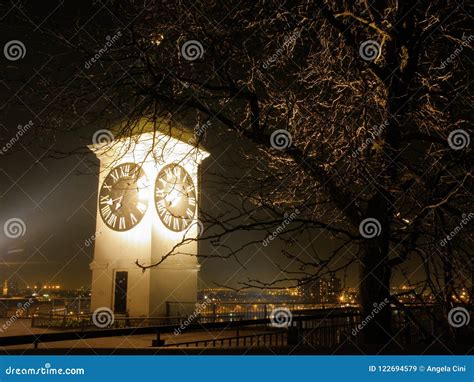 Old Tower with Clock in the Petrovaradin Fortress Near Novi Sad, Serbia ...