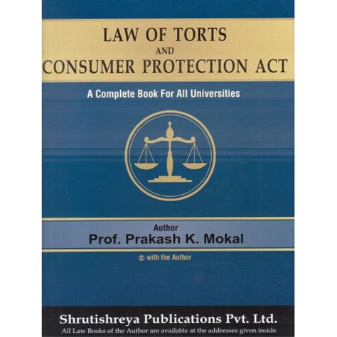 Shrutishreya Publication S Law Of Torts And Consumer Protection Act For