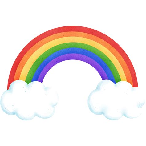 Watercolor Rainbow With Clouds Illustration 47307325 PNG