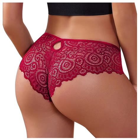 Knosfe Cute Panties For Teen Girls Hollow Out Sexy Lace Soft Womens