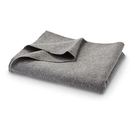 Used Danish Military Surplus Wool Blanket Gray 222856 Blankets At