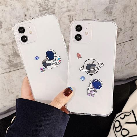 Cartoon Astronaut Iphone Case Unique Iphone Cases Clear Iphone Case Pressed Flowers Case Leaf