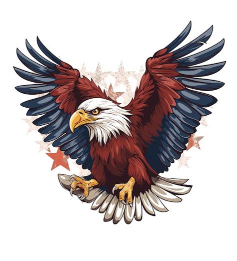 Guia Dos Eua A Cor Da Bandeira Americanaeagle Pintada No Vetor Da